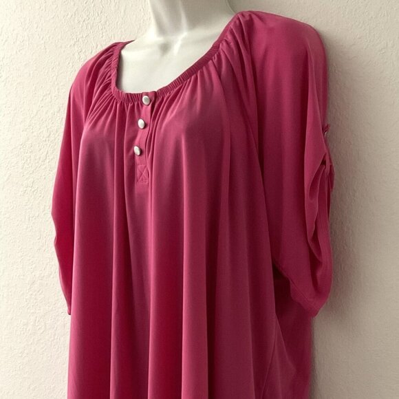 NY COLLECTIONS PLUS SIZE ¾ ROLL TAB LIGHTWEIGHT TOP 3X - Picture 5 of 13